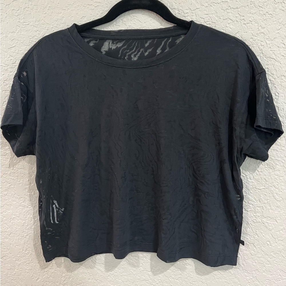 Cropped sheer Lululemon shirt